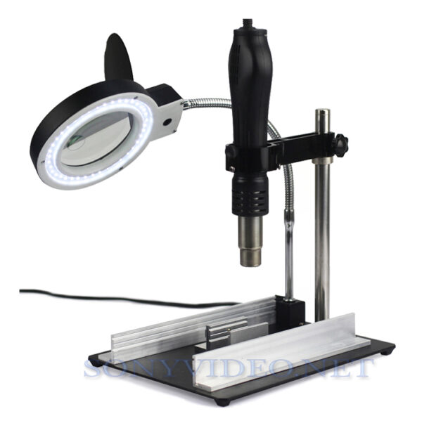 Base metalica porta boquilla con lampara LED con lupa 628TD IV