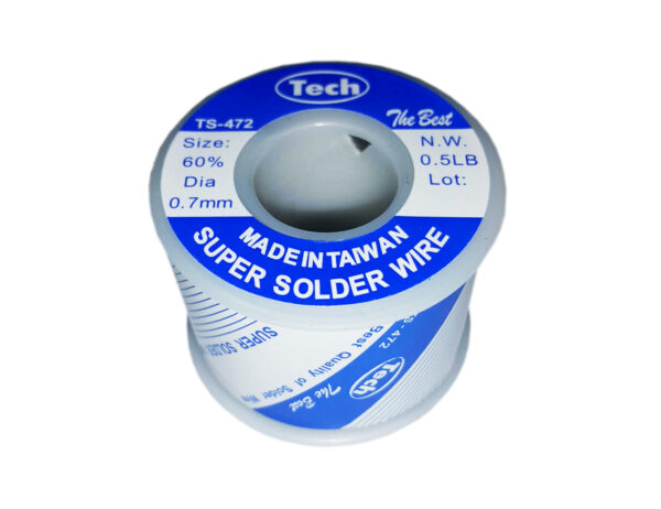 Soldadura (alambre)TECH 0,7 mm Ø / 1/2 Lb / 60-40 con núcleo de resina (Original)
