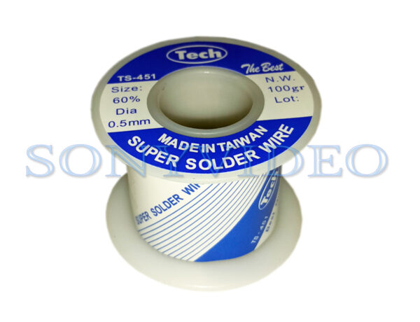 Soldadura (alambre)TECH 0,5 mm Ø / 100 grs. / 60-40 con núcleo de resina (Original)