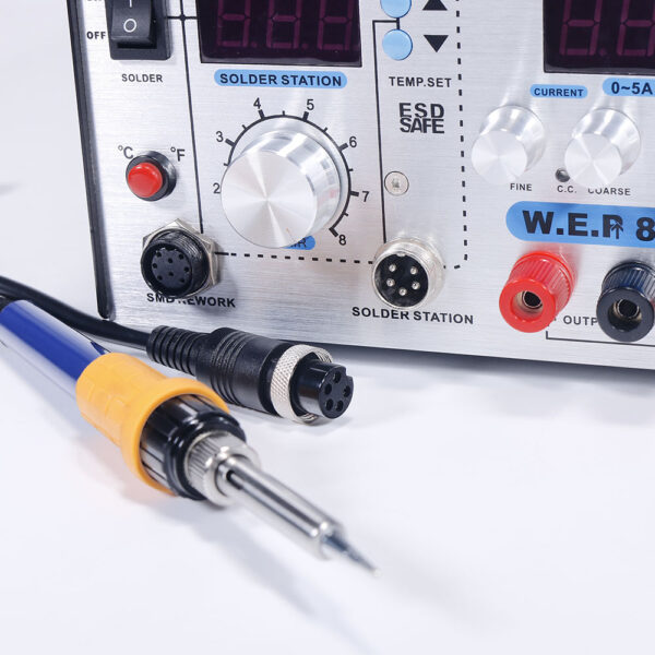 Estación de soldadura 3 en 1 / WEP 853D+5A / aire caliente, cautín y fuente regulada /versión de lujo en ALUMINIO - Imagen 5