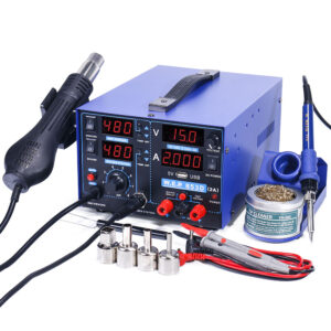 Estación de soldadura 3 en 1 WEP 853D-2A / aire caliente, cautín y fuente regulada 15V / 2A