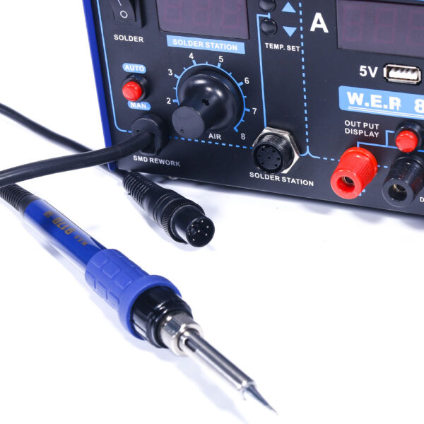 Estación de soldadura 3 en 1 WEP 853D-3A / aire caliente, cautín y fuente regulada 15V / 3A - Imagen 5