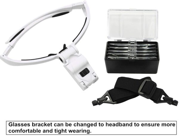 Visera con 5 lupas intercambiables con luz led / MG9892 - Imagen 2