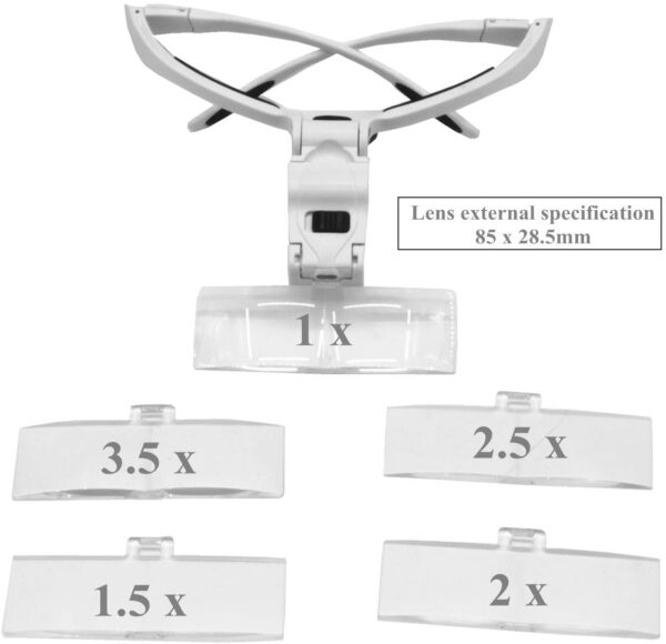 Visera con 5 lupas intercambiables con luz led / MG9892 - Imagen 3