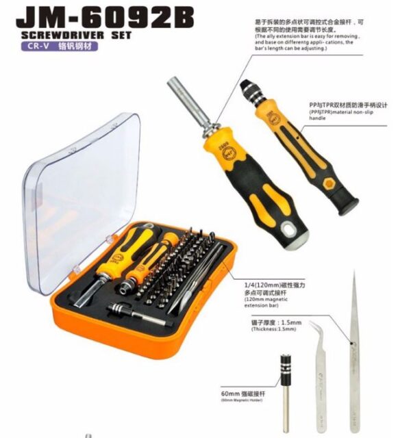Set Destornilladores para ensamble y desensamble JAKEMY / JM-6092B / Estuche - Imagen 5