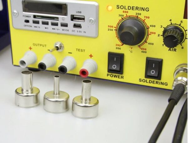 Estación de soldadura 4 en 1 / BK 909 S aire caliente, cautín, radio con mp3 y fuente regulada - Imagen 6