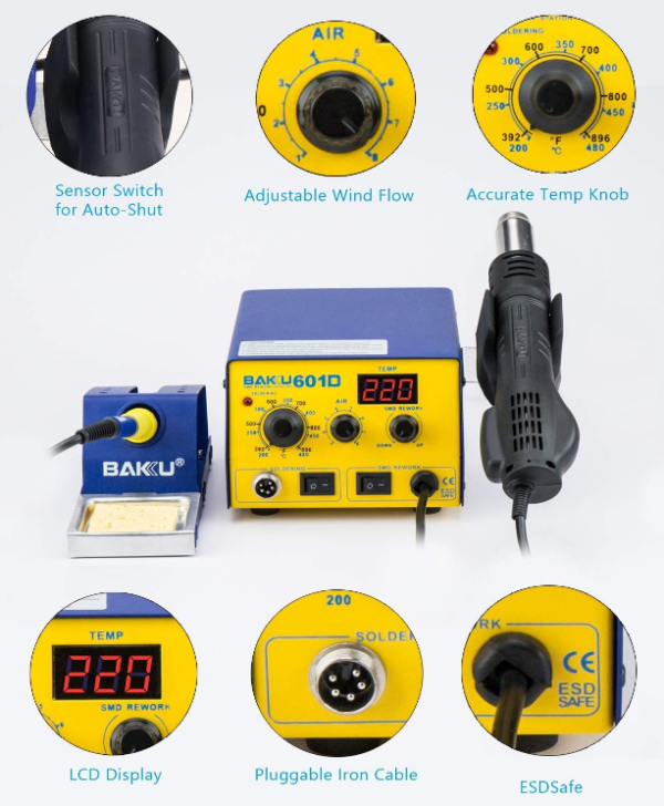 Estación de soldadura 2 en 1 Baku / BK 601D - Imagen 3