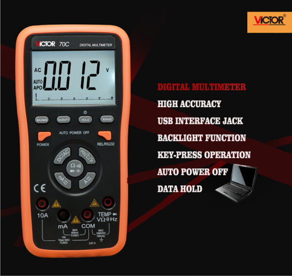 Multimetro digital USB / Victor 70C - Imagen 3