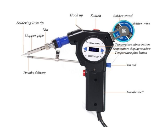 Cautín con auto Alimentacion Tipo Pistola / Wep 929 DII /60 W - Imagen 2