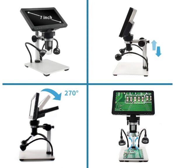 Microscopio digital portátil con pantalla LCD 7"/ Base aluminio / doble luz / DM9A - Imagen 2