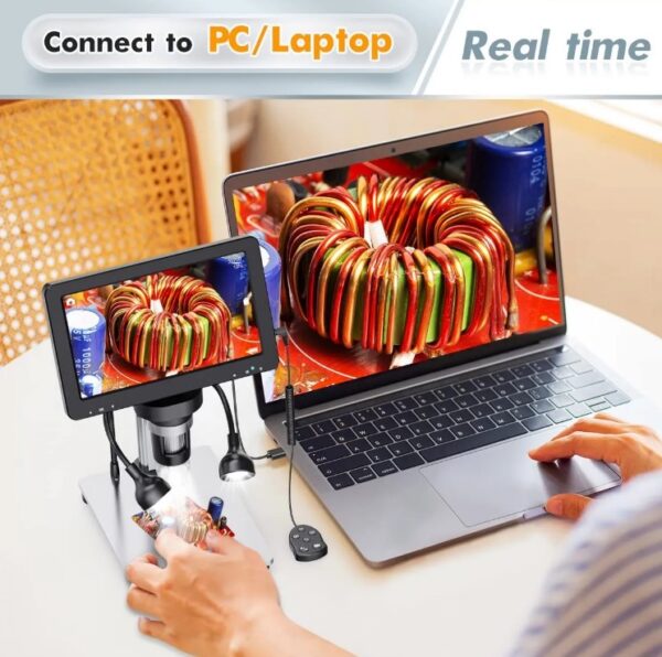 Microscopio digital portátil con pantalla LCD 7"/ Base aluminio / doble luz / DM9A - Imagen 5