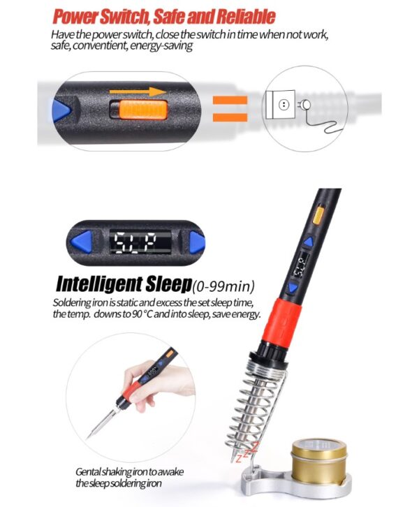 Cautín de potencia con control digital de temperatura WEP 928 D-III / 110 Watts / función Sleep - Imagen 2