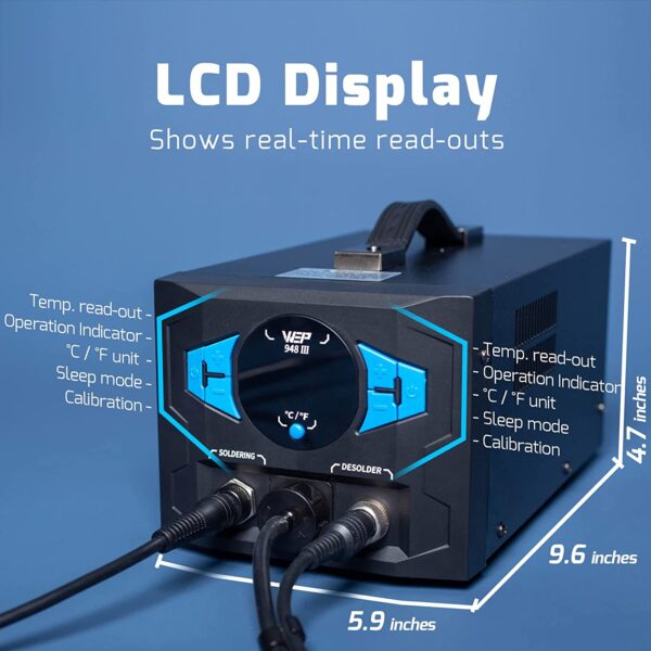 Estación soldadora y desoldadora / 2 en 1 WEP 948III / 185 watts - Imagen 4