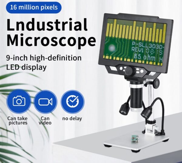 Microscopio digital portátil con pantalla LCD 9"/ Base aluminio / doble luz / G1600 - Imagen 6