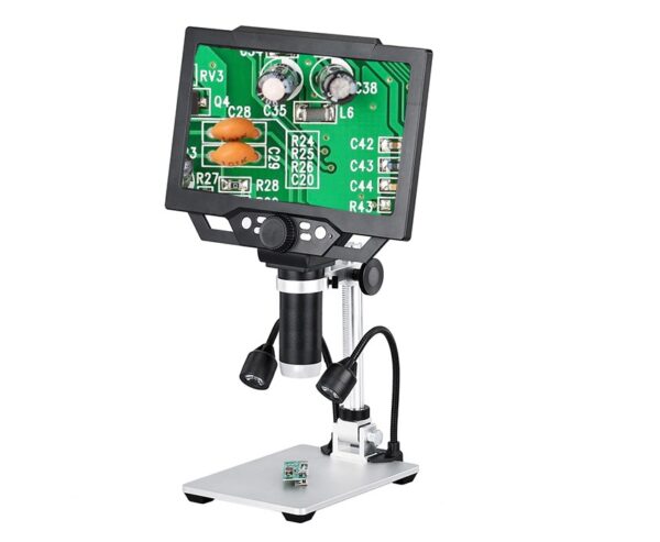 Microscopio digital portátil con pantalla LCD 9"/ Base aluminio / doble luz / G1600 - Imagen 2