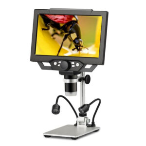 Microscopio digital portátil con pantalla LCD 9"/ Base aluminio / doble luz / G1600