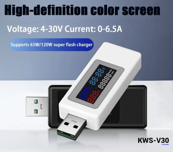 USB TESTER / pantalla color - 6 en 1 / KWS-30V - Imagen 7