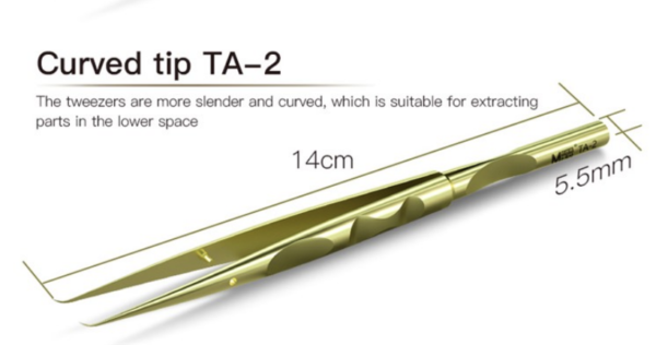 PINZA DE PRECISIÓN TITANIO TA-2 / curva - Imagen 2