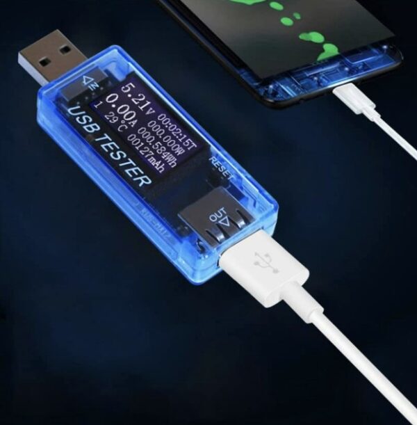 USB TESTER / Corriente, voltaje, potencia, monitor de carga / KWS-MX17