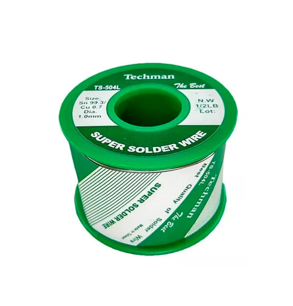 Soldadura TECH TS-504L - 1 mm Ø / 225g / Sn99.3 Cu0.7 / Libre De Plomo con núcleo de resina