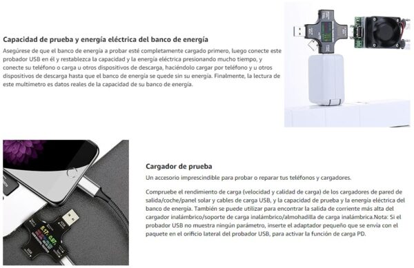 USB - USB C Multifuncional Power Tester - Imagen 4