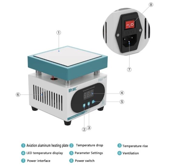 Estación / Plancha precalentadora UYUE 946-1010 - Imagen 2