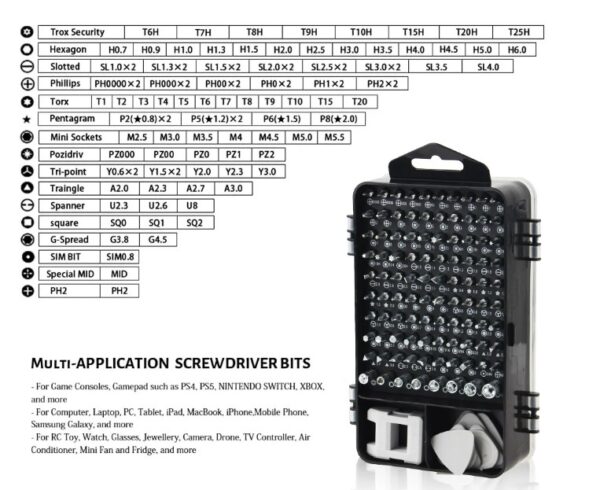 Set destornilladores y herramientas / 115 en 1 - Imagen 2