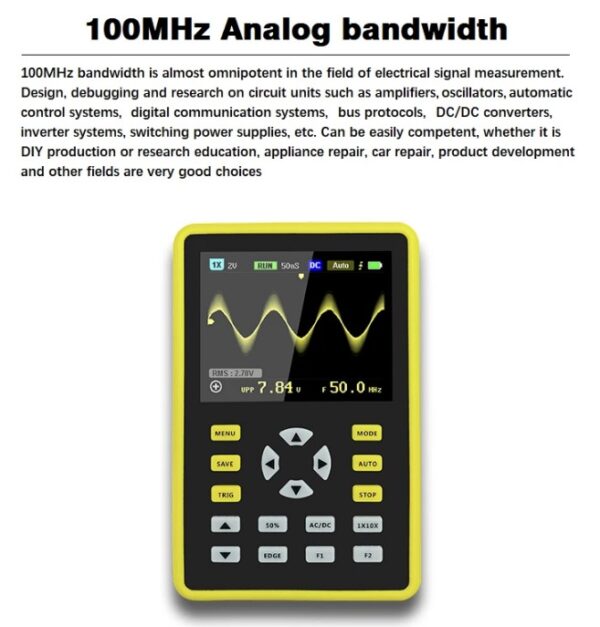 Osciloscopio digital portátil 100 Mhz / FNIRSI - Imagen 10