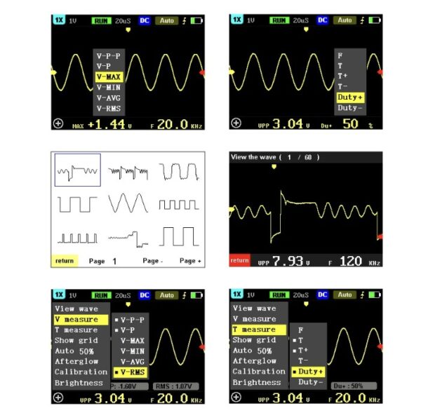 Osciloscopio digital portátil 100 Mhz / FNIRSI - Imagen 4