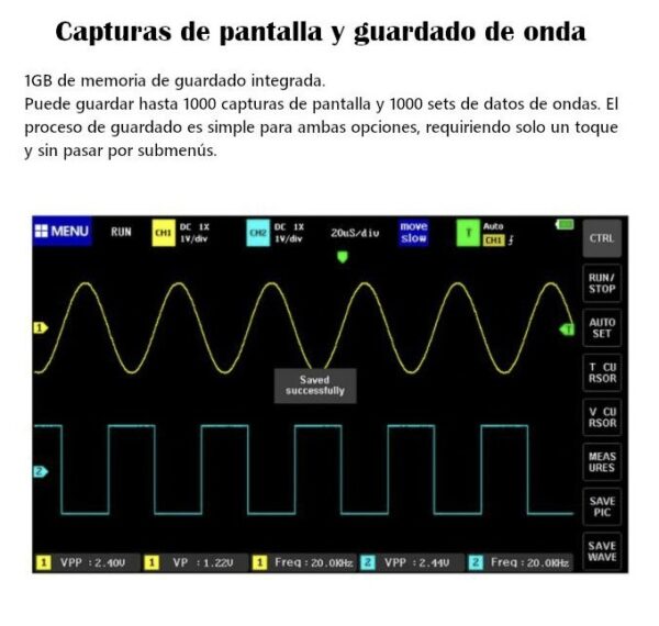 Osciloscopio digital 100 Mhz -2 CH / Fnirsi 1013 - Imagen 5