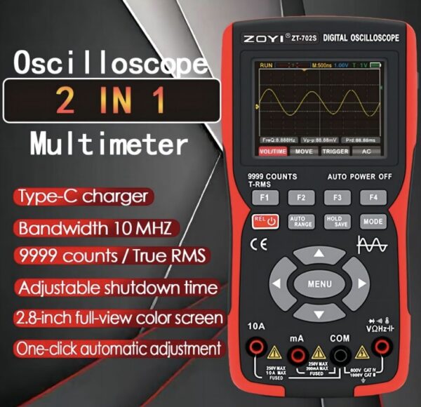 Osciloscopio/ multímetro Digital ZOYI 702S - Imagen 6