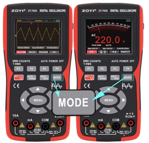 Osciloscopio/ multímetro Digital ZOYI 702S - Imagen 9