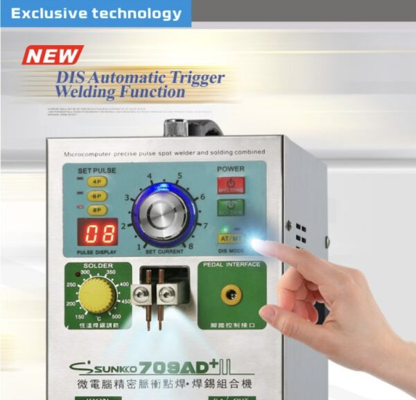 Equipo soldador de punto para ensamble de baterías SUNKKO 709AD+ - Imagen 12