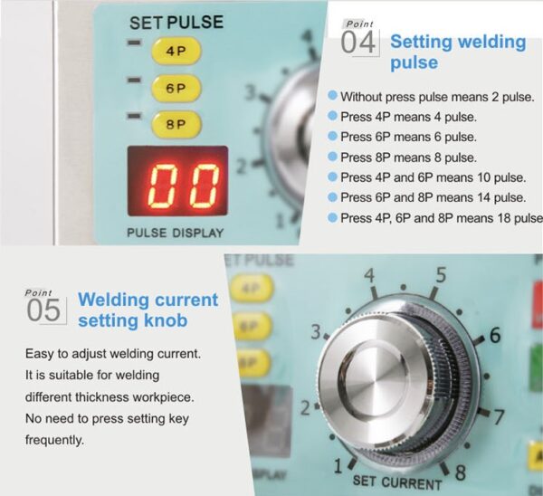 Equipo soldador de punto para ensamble de baterías SUNKKO 709AD+ - Imagen 15