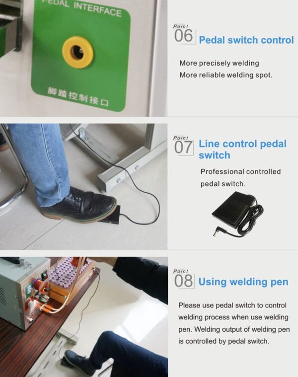 Equipo soldador de punto para ensamble de baterías SUNKKO 709AD+ - Imagen 16