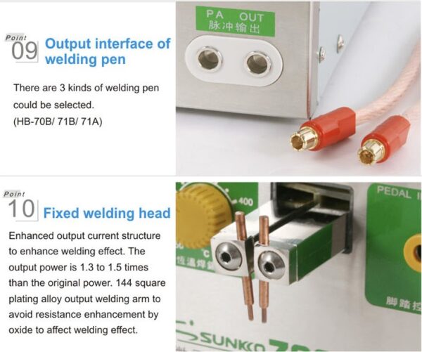 Equipo soldador de punto para ensamble de baterías SUNKKO 709AD+ - Imagen 17