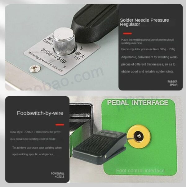 Equipo soldador de punto para ensamble de baterías SUNKKO 709AD+ - Imagen 6